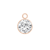 Classic Bezel – 14K & 18K Gold Gemstone Charm - piercing - zone.com