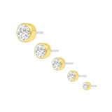 Classic Bezel – 14K/18K Gold Threadless End - piercing - zone.com