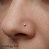 Classic Bezel – 14K/18K Gold Threadless End - piercing - zone.com