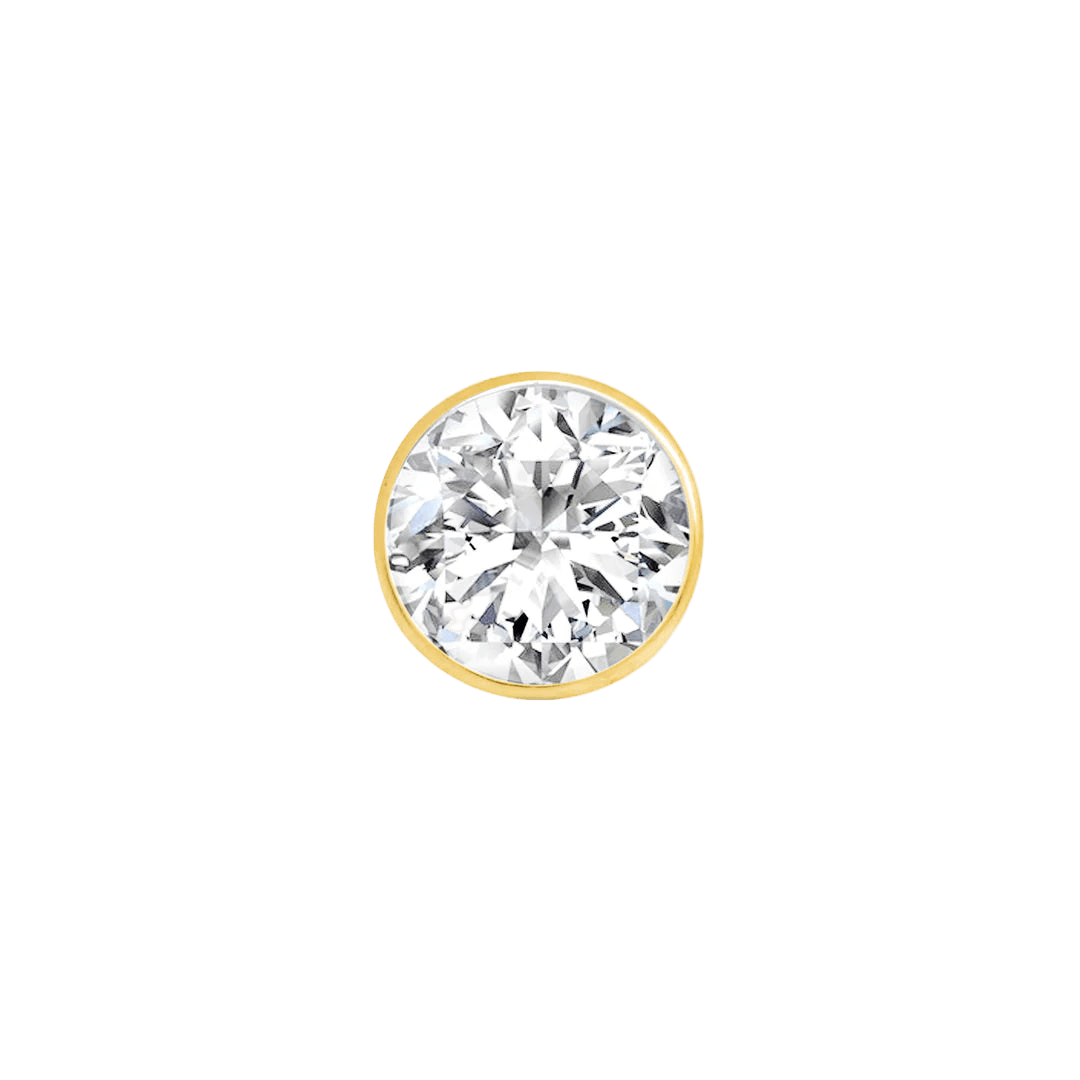Classic Bezel – 14K/18K Gold Threadless End - piercing - zone.com