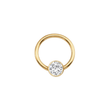 Classic Bezel Seamless Ring – 14K Gold Cup & Divot Design - piercing-zone.com