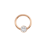 Classic Bezel Seamless Ring – 14K Gold Cup & Divot Design - piercing-zone.com