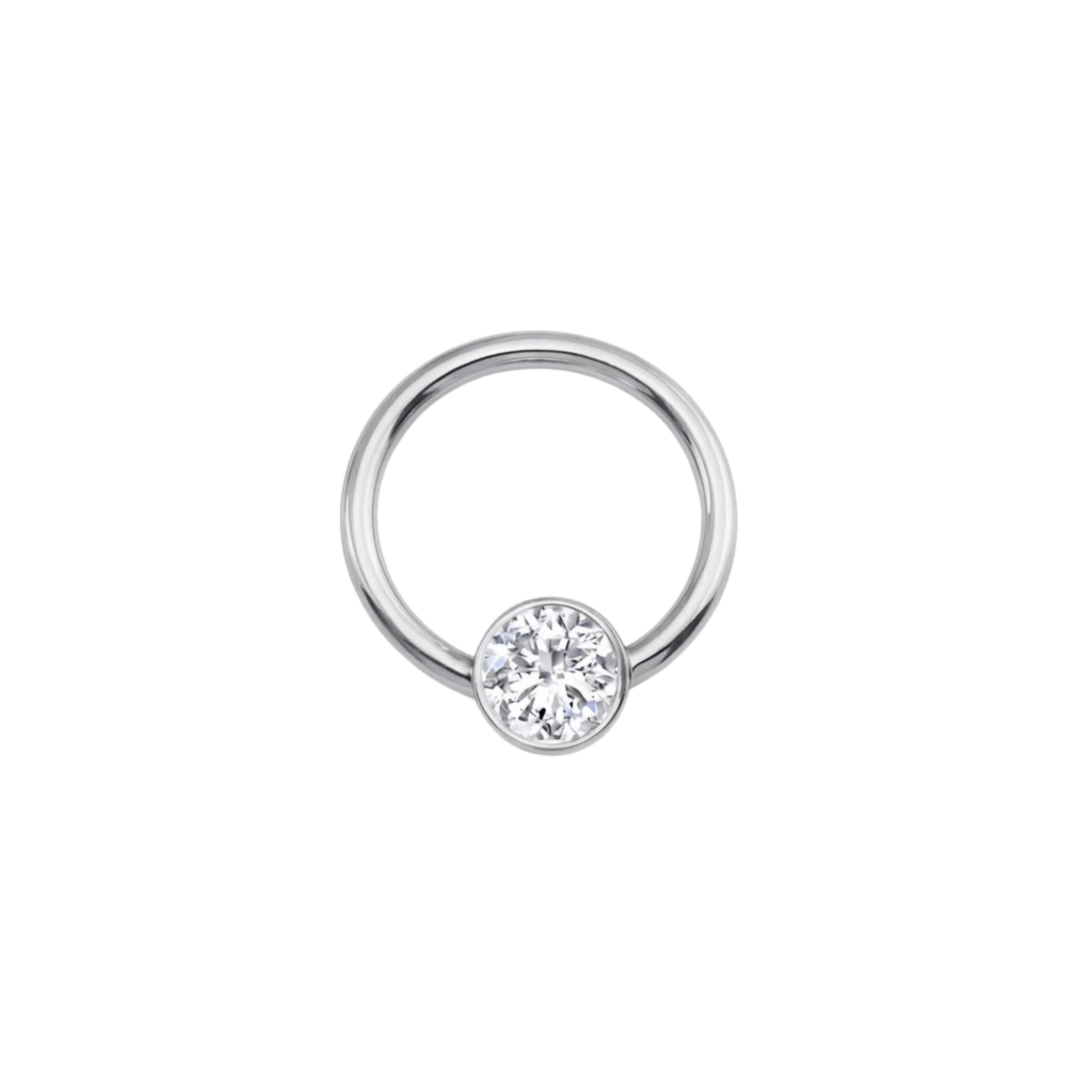 Classic Bezel Seamless Ring – 14K Gold Cup & Divot Design - piercing-zone.com