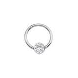 Classic Bezel Seamless Ring – 14K Gold Cup & Divot Design - piercing-zone.com