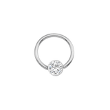Classic Bezel Seamless Ring – 14K Gold Cup & Divot Design - piercing - zone.com