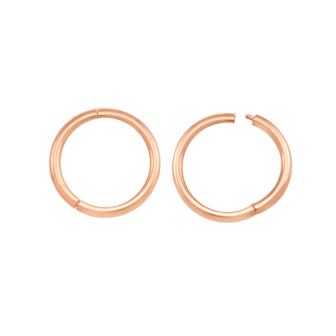 Classic Clicker – 14K Gold Smooth Hoop with Hinge - piercing - zone.com