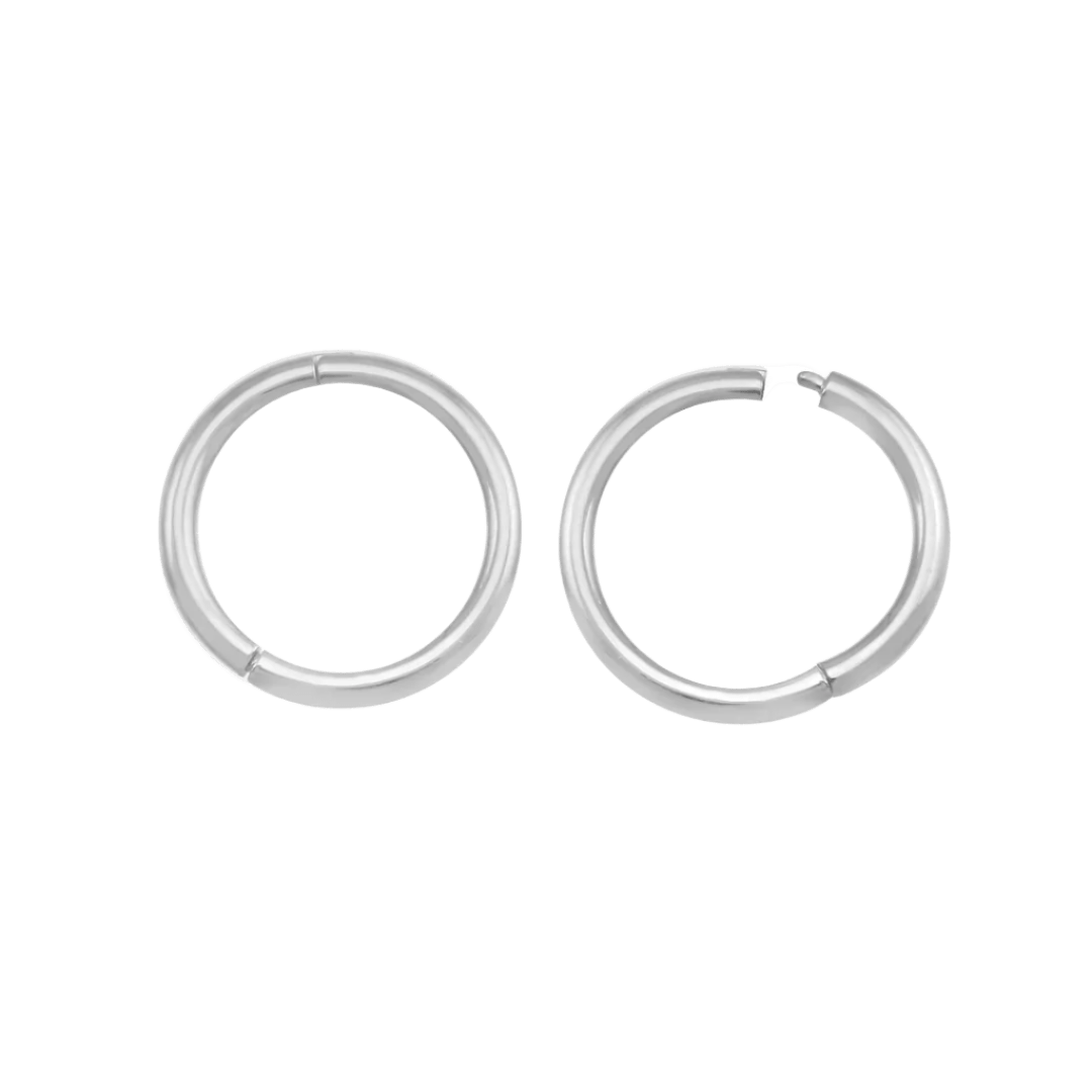 Classic Clicker – 14K Gold Smooth Hoop with Hinge - piercing - zone.com