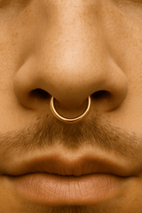 Classic Clicker – 14K Gold Smooth Hoop with Hinge - piercing - zone.com