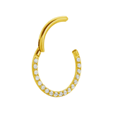 Classic Clicker with Forward Facing Gems – 14K & 18K Gold - piercing - zone.com