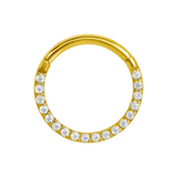Classic Clicker with Forward Facing Gems – 14K & 18K Gold - piercing - zone.com