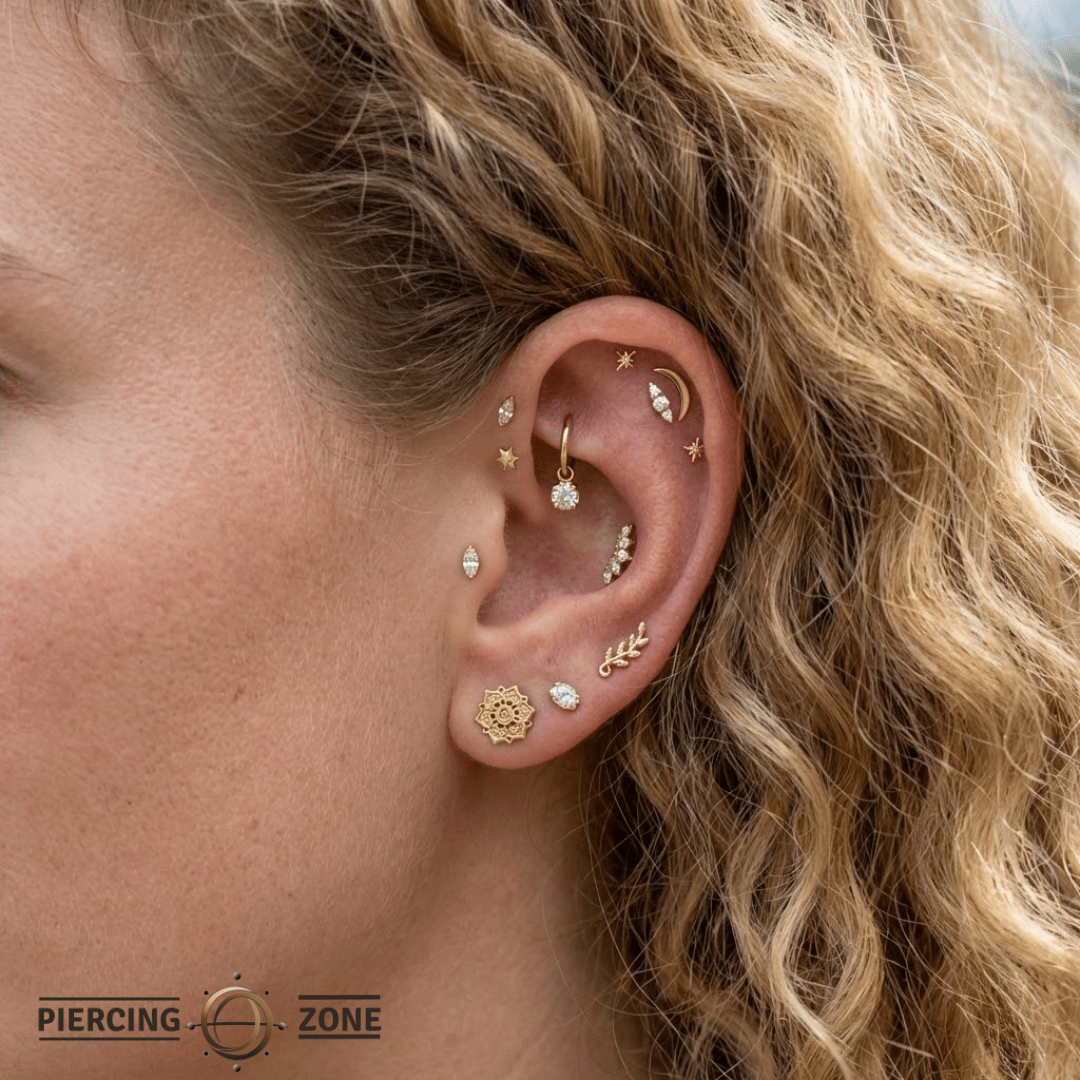 Classic Prong – 14K & 18K Gold Gemstone Charm - piercing - zone.com