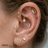 Classic Prong – 14K & 18K Gold Gemstone Charm - piercing - zone.com