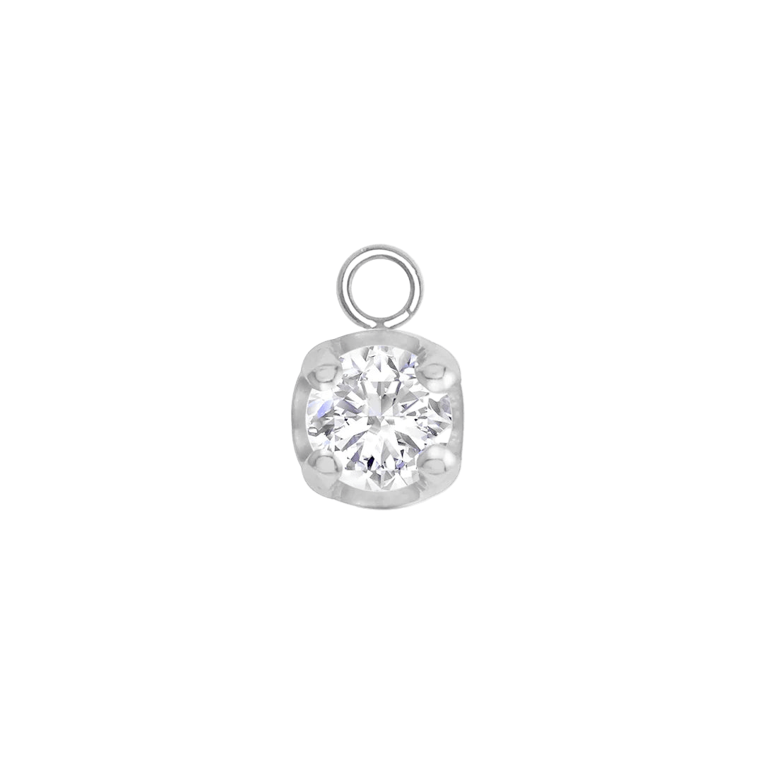 Classic Prong – 14K & 18K Gold Gemstone Charm - piercing - zone.com