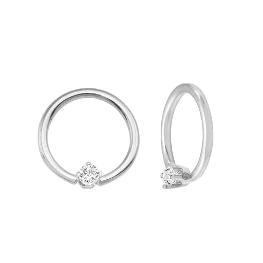 Classic Prong Seamless Ring – 14K Gold Cup & Divot Design - piercing - zone.com