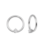 Classic Prong Seamless Ring – 14K Gold Cup & Divot Design - piercing-zone.com