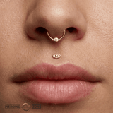 Classic Prong Seamless Ring – 14K Gold Cup & Divot Design - piercing - zone.com
