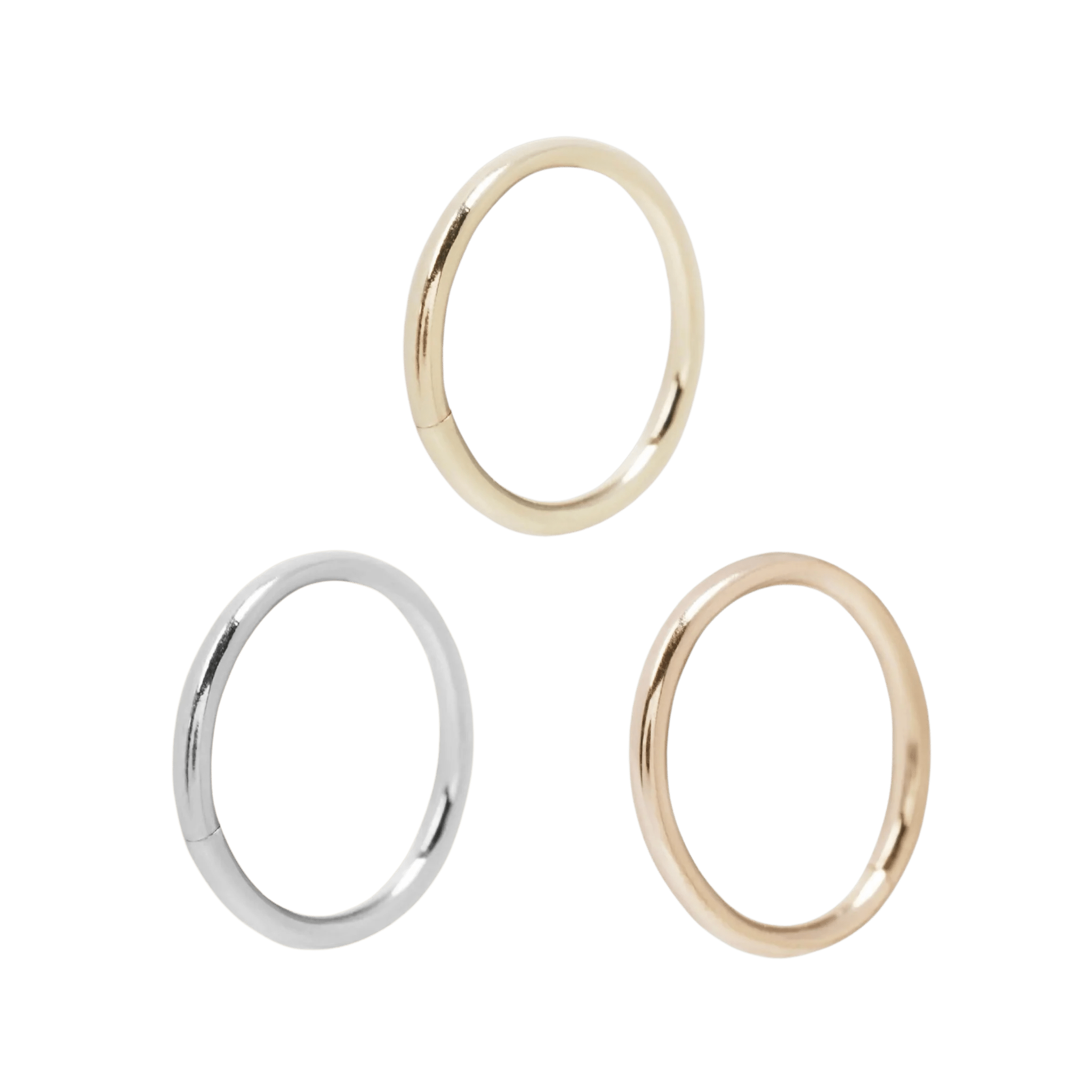 Classic Seamless Ring – 14K Gold Endless Hoop - piercing - zone.com