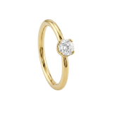 Classic Solitaire - 14K Gold Gem Fixed Bead Ring - piercing - zone.com