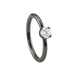Classic Solitaire - 14K Gold Gem Fixed Bead Ring - piercing - zone.com