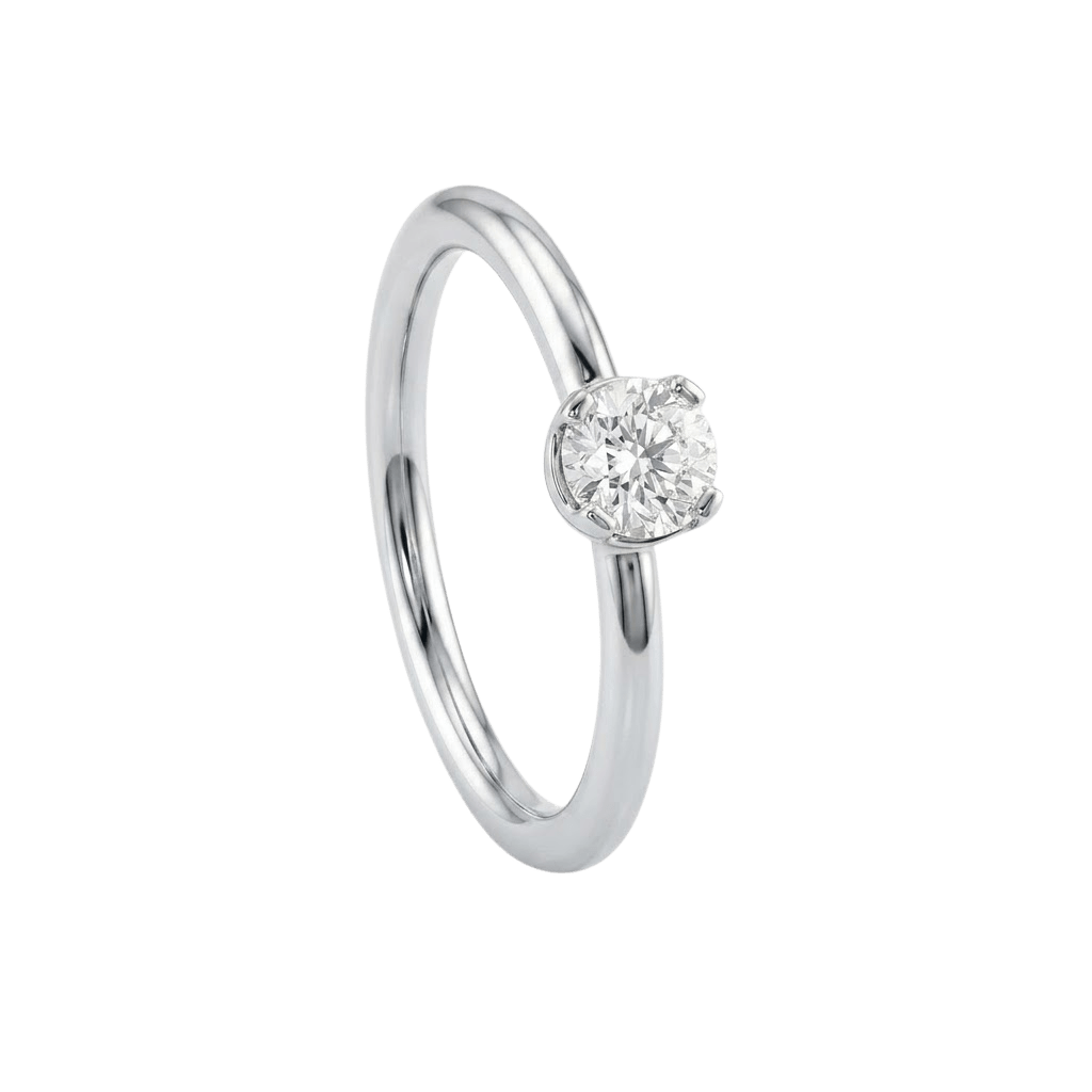 Classic Solitaire - 14K Gold Gem Fixed Bead Ring - piercing - zone.com