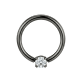 Classic Solitaire - 14K Gold Gem Fixed Bead Ring - piercing - zone.com