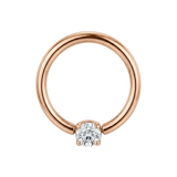 Classic Solitaire - 14K Gold Gem Fixed Bead Ring