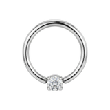 Classic Solitaire - 14K Gold Gem Fixed Bead Ring