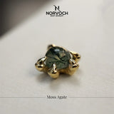 Claw with Gem – 14K Gold Threadless End - piercing - zone.com