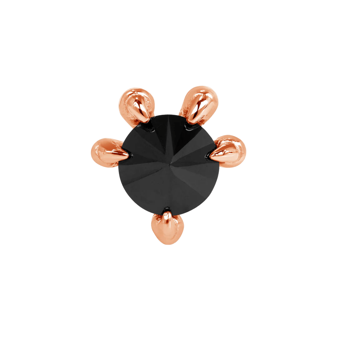 Claw with Gem – 14K Gold Threadless End - piercing - zone.com