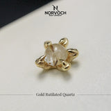 Claw with Gem – 14K Gold Threadless End - piercing - zone.com