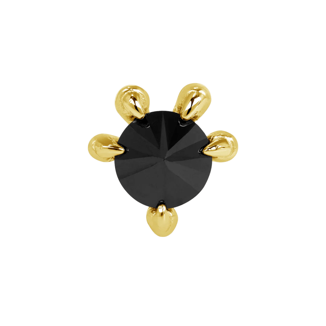Claw with Gem – 14K Gold Threadless End - piercing - zone.com
