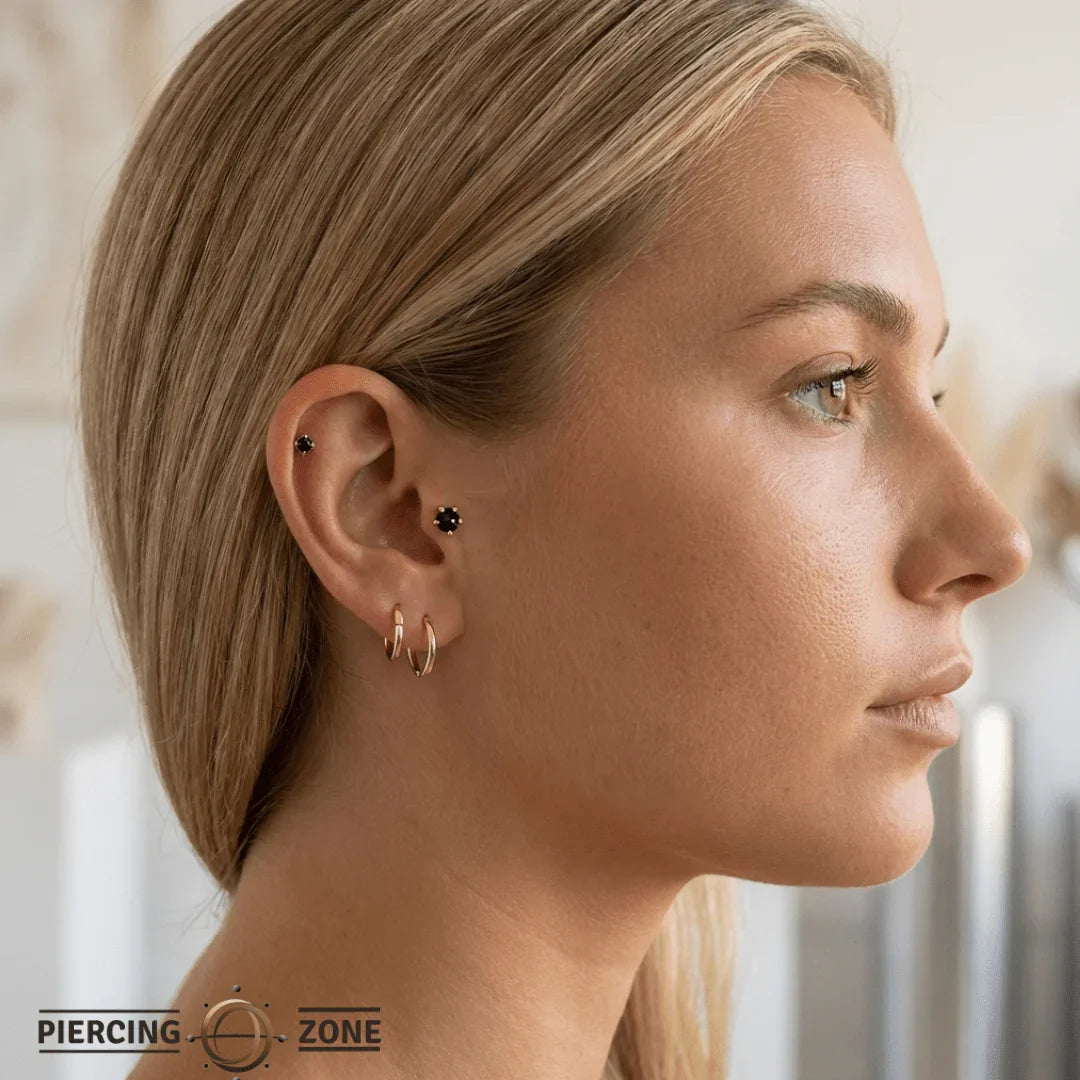 Claw with Gem – 14K Gold Threadless End - piercing - zone.com