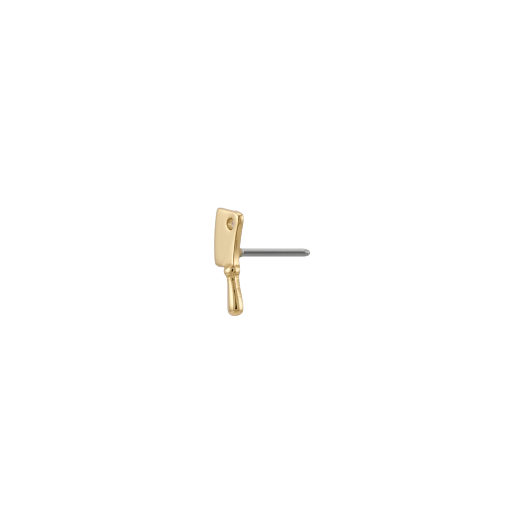 Cleaver - 18K Gold Threadless/Threaded End - piercing - zone.com