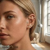 Cleo – 14K/18K Gold Baguette & Round Threadless End - piercing - zone.com