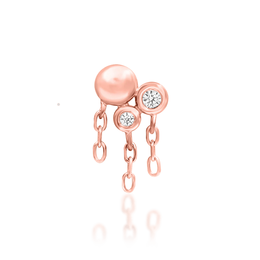 Cleo – White CZ Radiant Cluster – 14K Gold Threadless End - piercing - zone.com