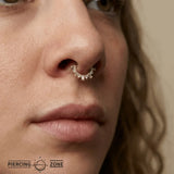 Cleopatra Clicker with Coffin Baguettes & Gems – 14K & 18K Gold - piercing - zone.com