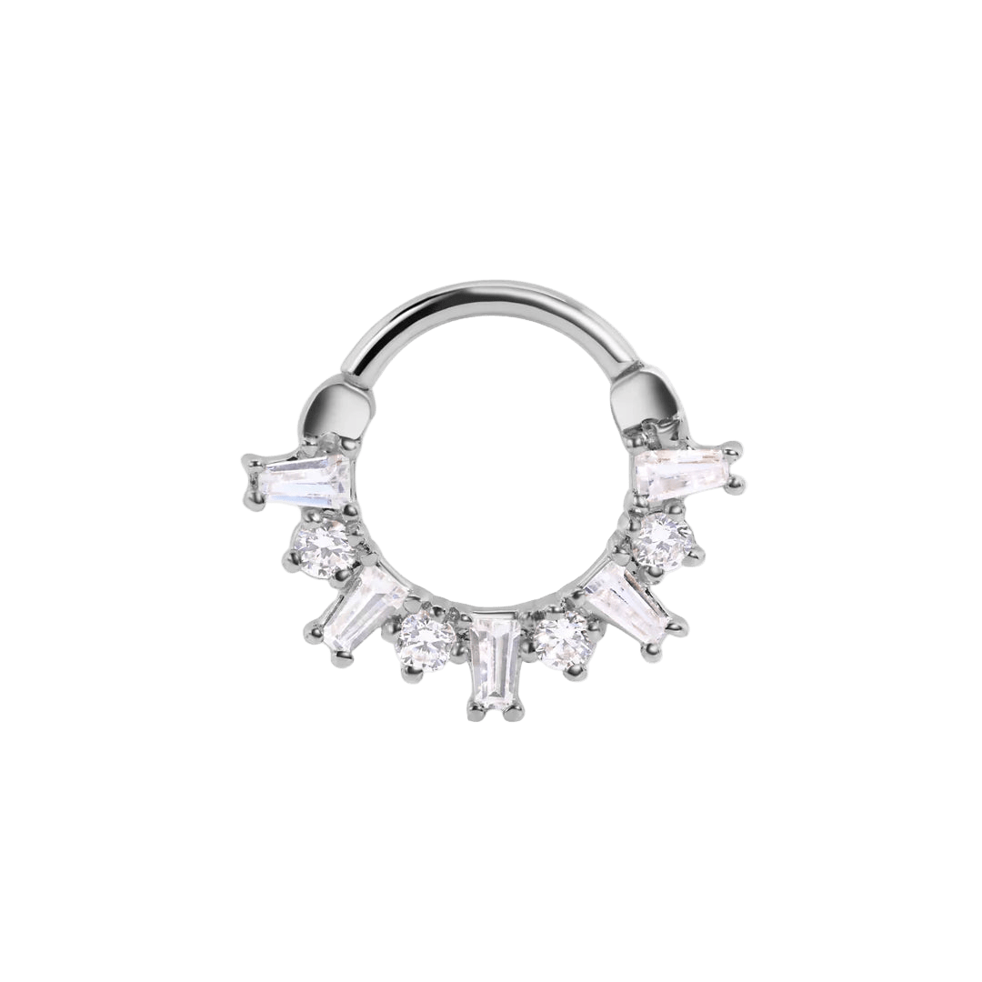 Cleopatra Clicker with Coffin Baguettes & Gems – 14K & 18K Gold - piercing - zone.com
