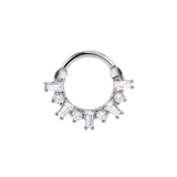Cleopatra Clicker with Coffin Baguettes & Gems – 14K & 18K Gold - piercing - zone.com