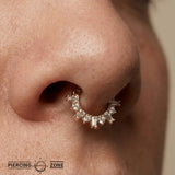Cleopatra Clicker with Coffin Baguettes & Gems – 14K & 18K Gold - piercing - zone.com