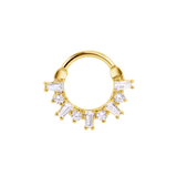 Cleopatra Clicker with Coffin Baguettes & Gems – 14K & 18K Gold - piercing - zone.com