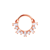 Cleopatra Clicker with Coffin Baguettes & Gems – 14K & 18K Gold - piercing - zone.com