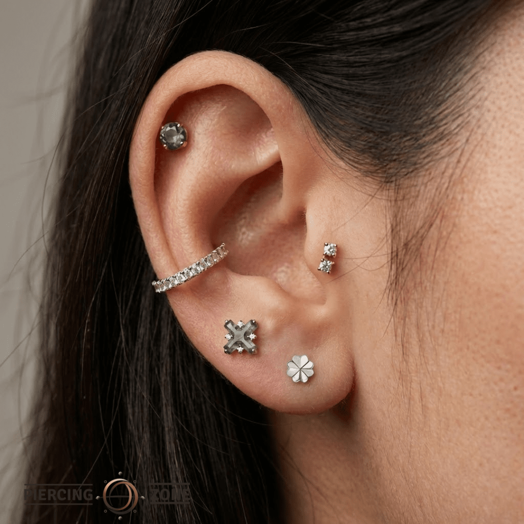 Clover – 14K Gold Threadless/Threaded End - piercing - zone.com