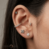 Clover – 14K Gold Threadless/Threaded End - piercing - zone.com