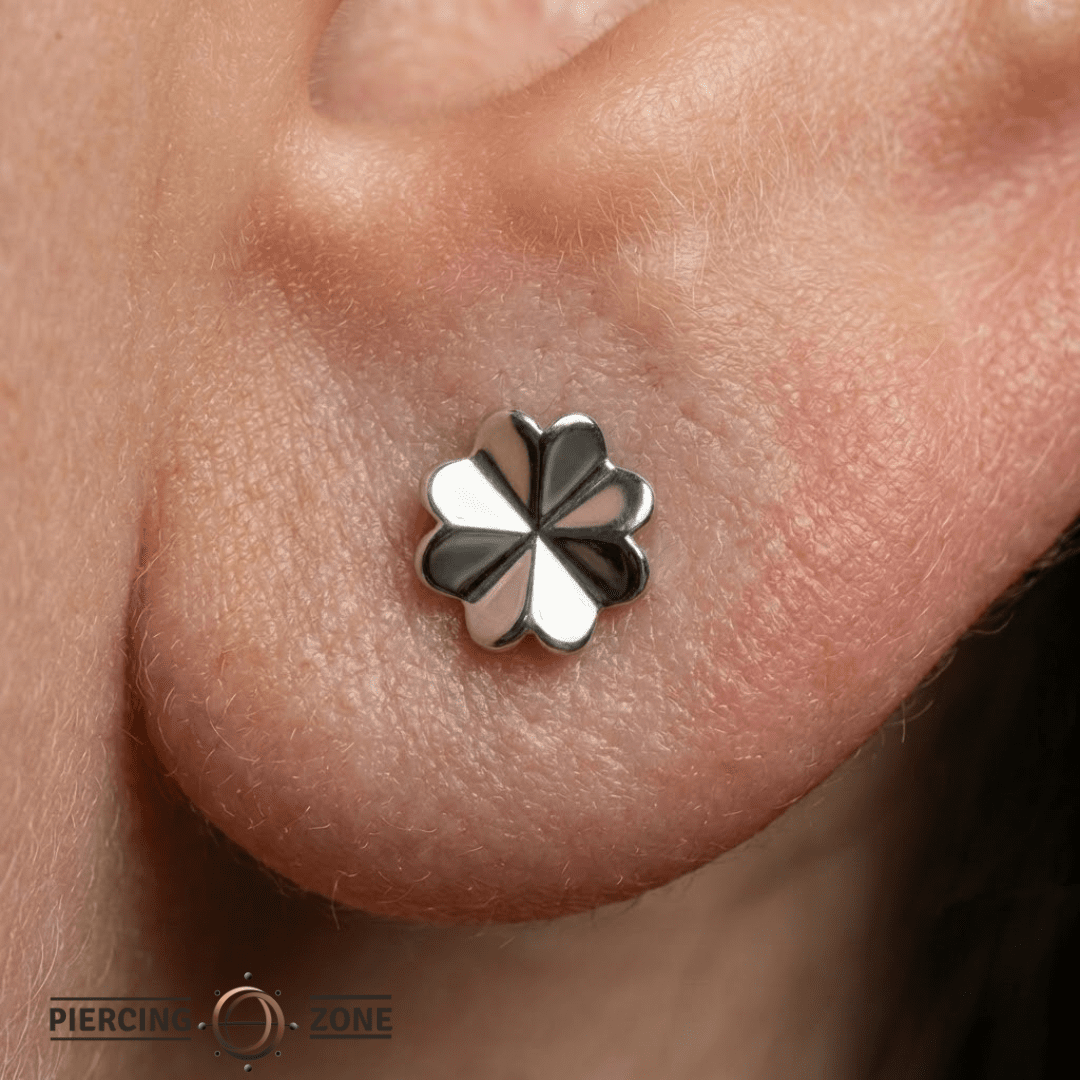 Clover – 14K Gold Threadless/Threaded End - piercing - zone.com