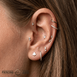 Clubs Pin - 14K Gold Club Threadless End - piercing - zone.com