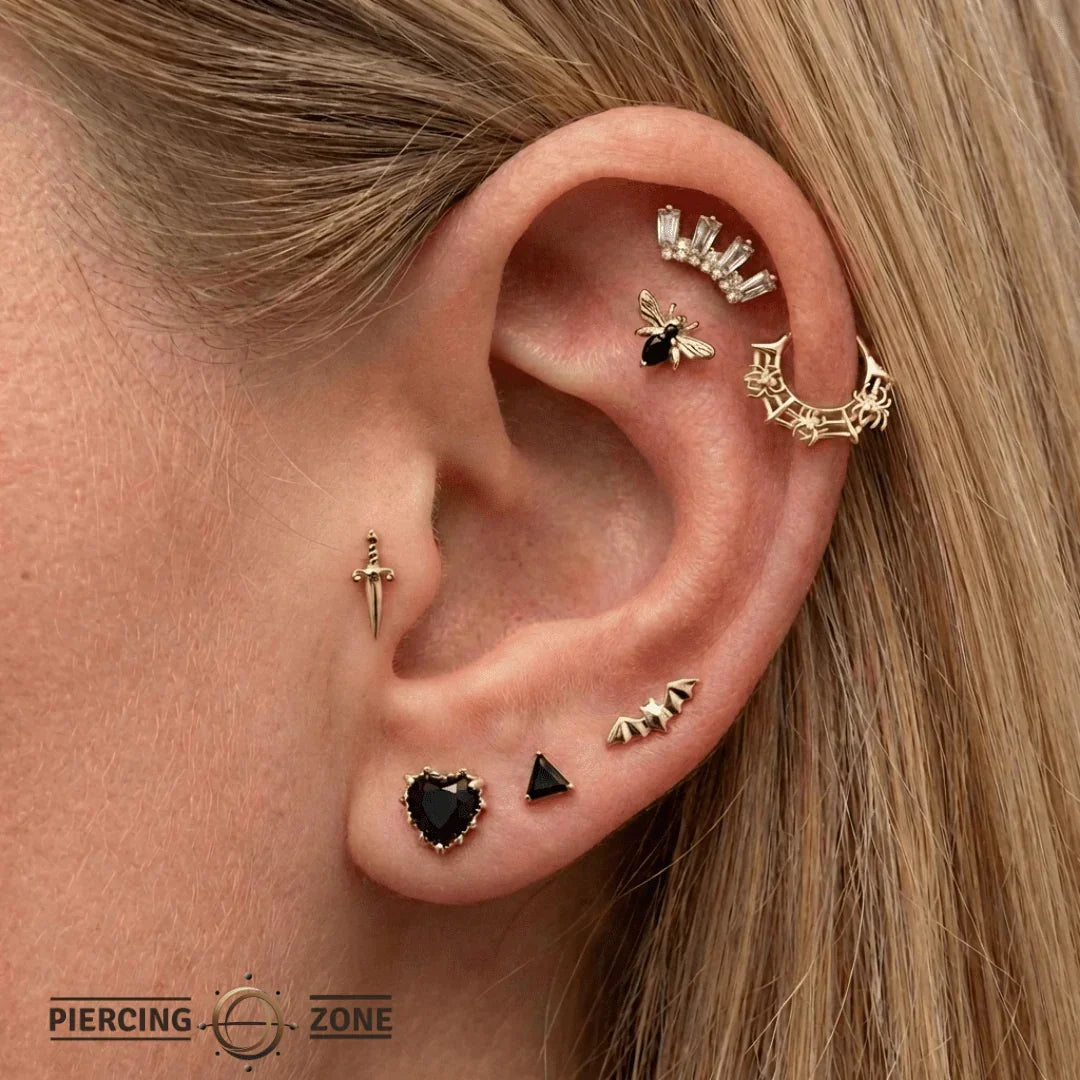 Cobweb Seamless Ring – 14K Gold Halloween Piercing - piercing - zone.com