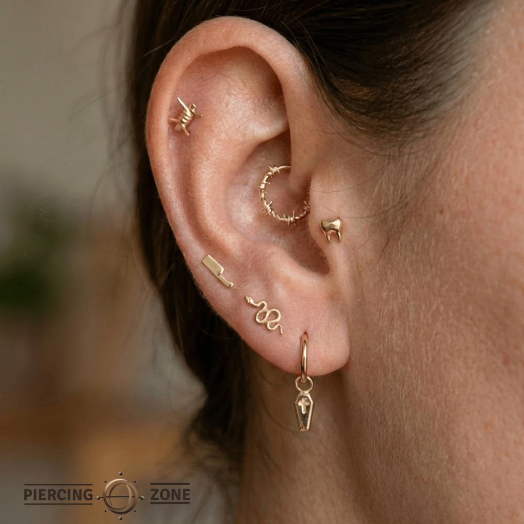 Coffin – 14K & 18K Gold Charm - piercing - zone.com