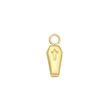 Coffin Charm – 14K Gold Halloween Dangle - piercing - zone.com