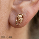 Coffin – Skeleton Hands & Coffin Silhouette – 14K Gold Threadless End - piercing - zone.com