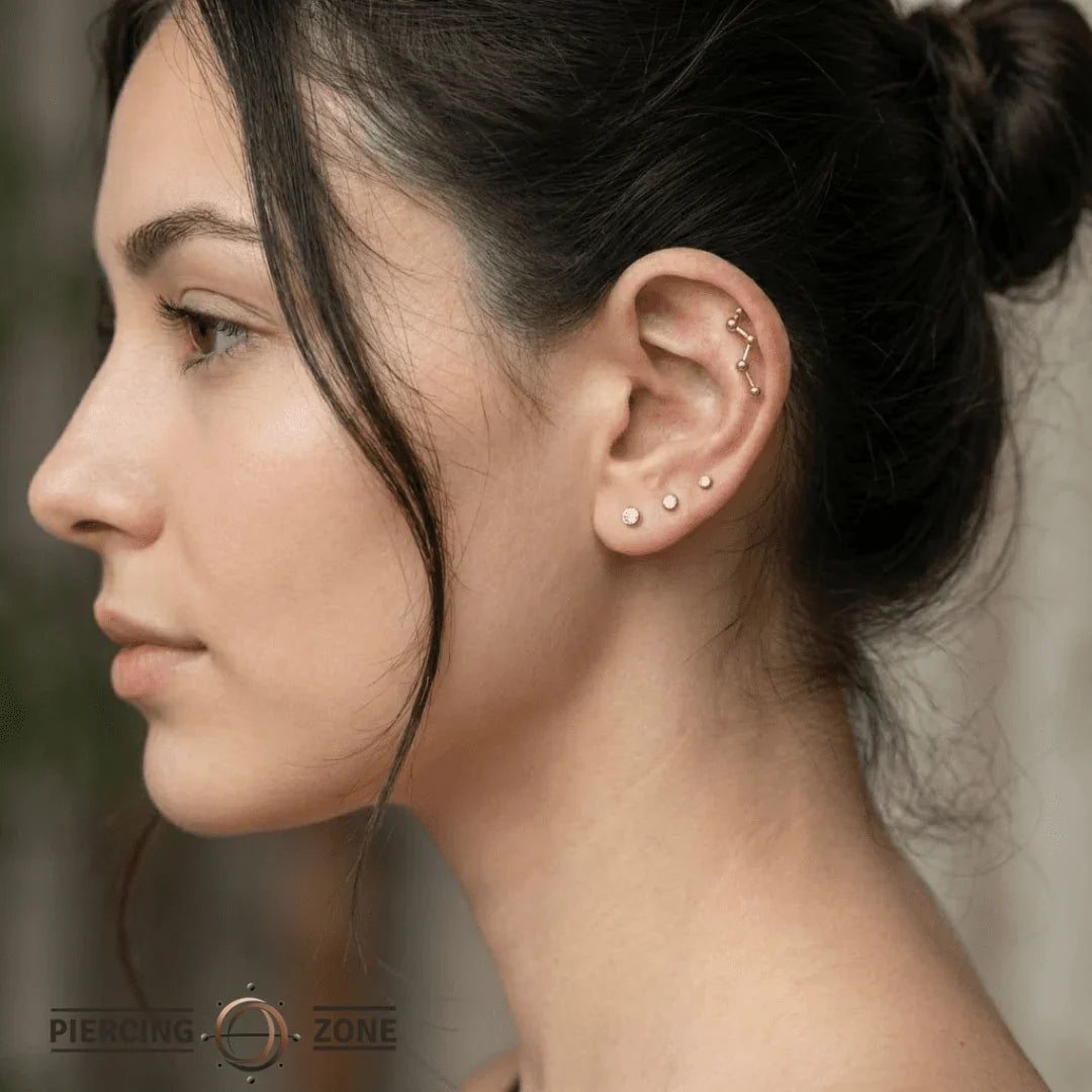 Constellation Long – 14K Gold Threadless/Threaded End - piercing - zone.com